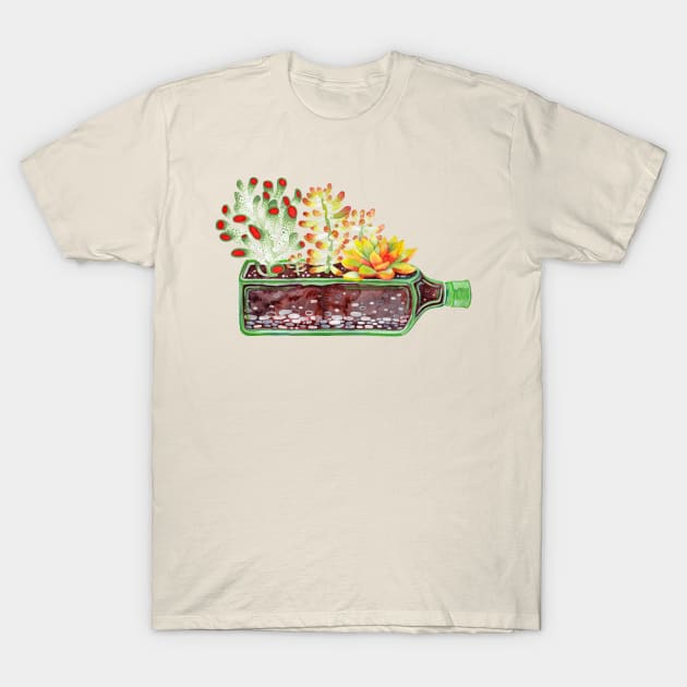 Succulent garden T-Shirt by ruta13art